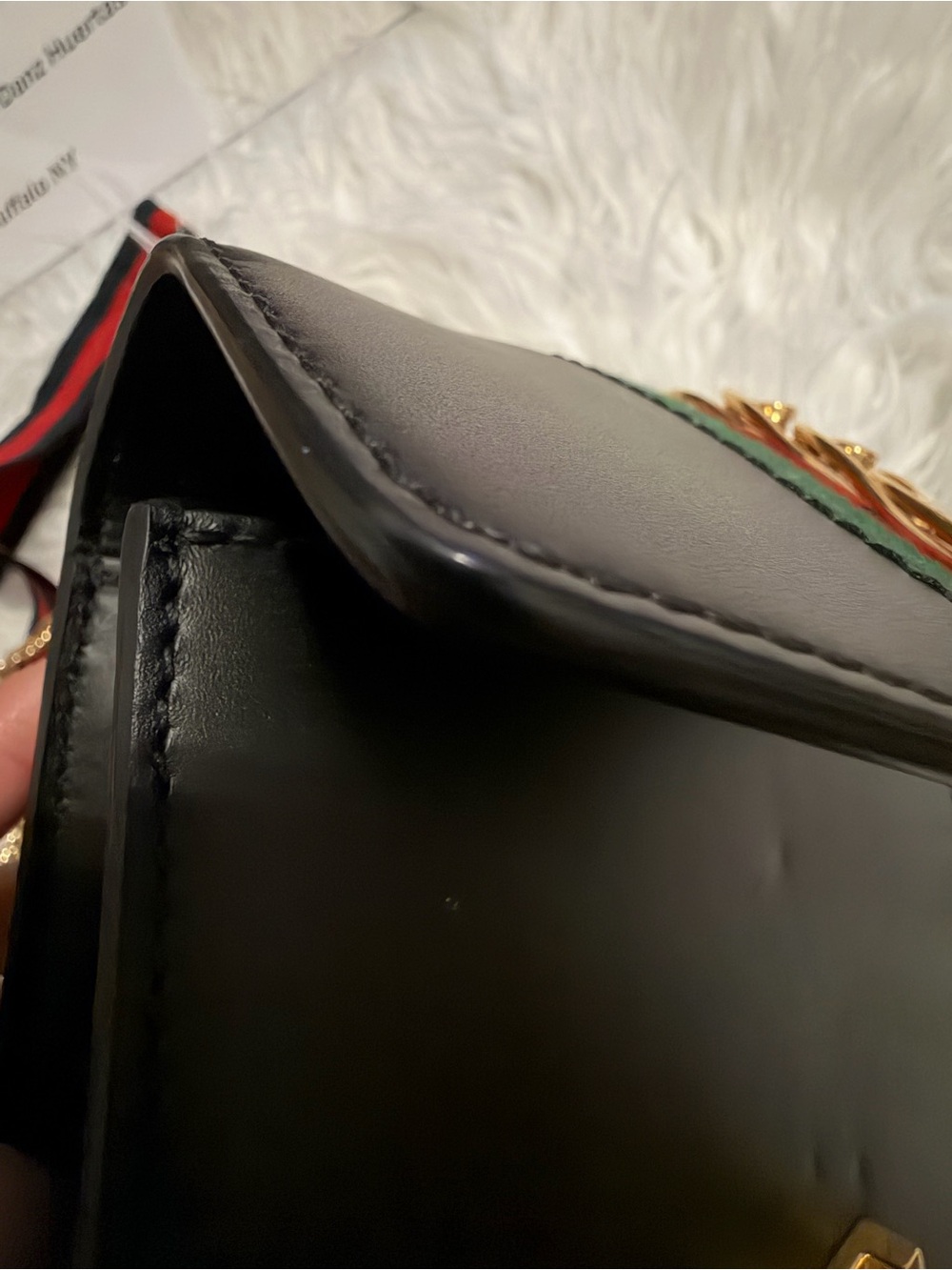 GUCCI Black Leather Sylvie Shoulder Bag / Crossbody - Picture 14 of 16